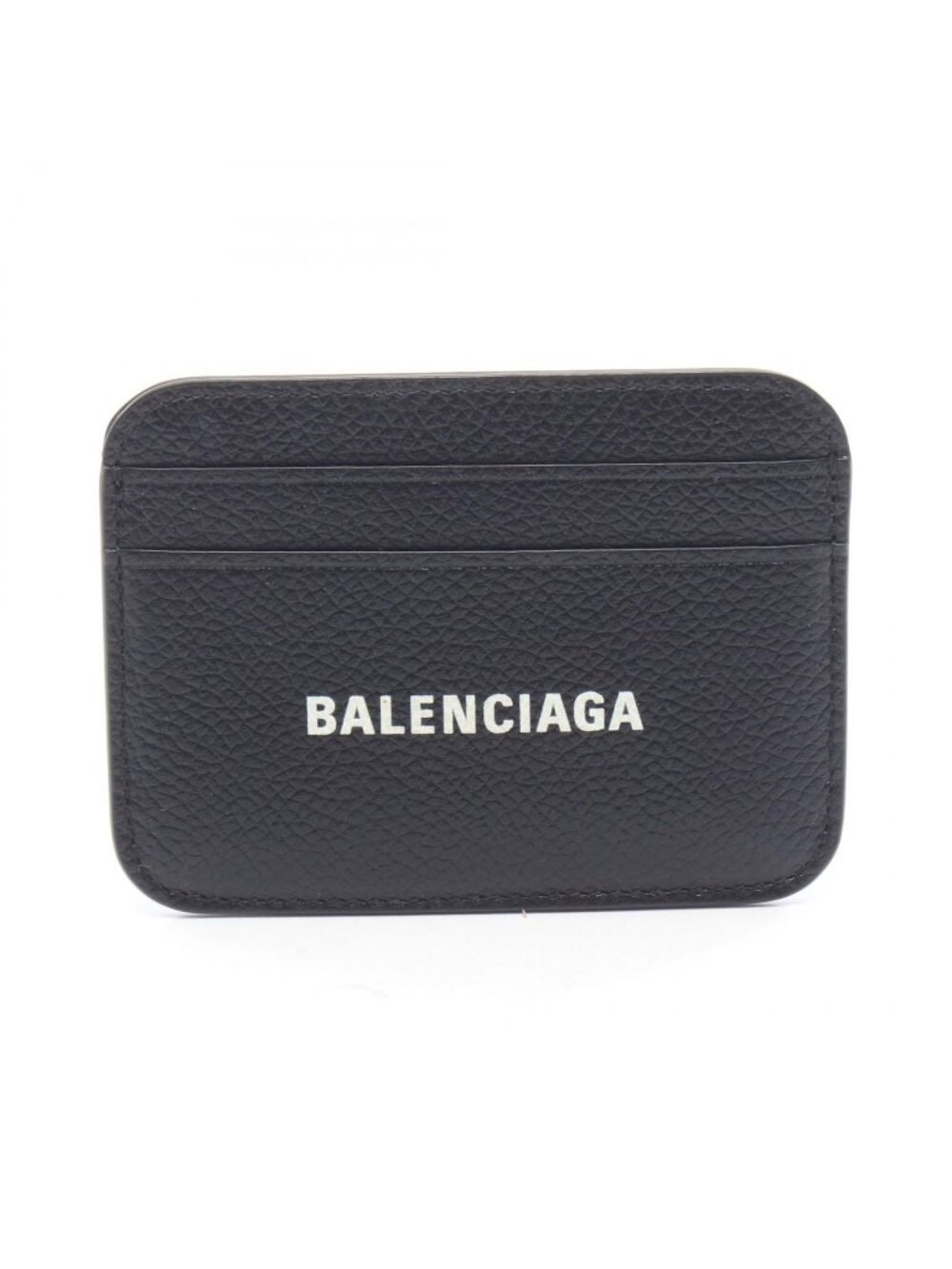 Balenciaga Card Case Cash Black White Leather